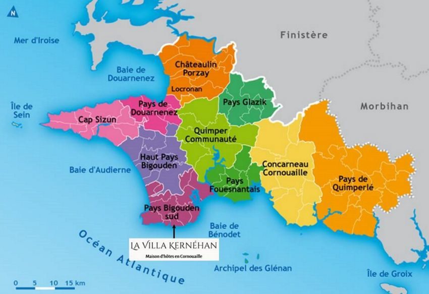 Carte de maison d'hôtes en Bretagne
