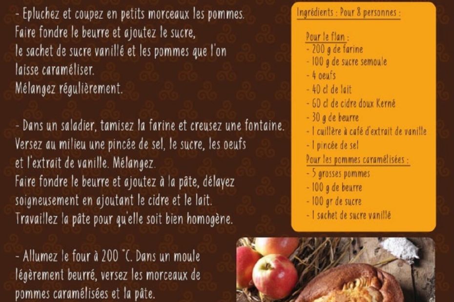 recette du flan au cidre et aux pommes caramelisees